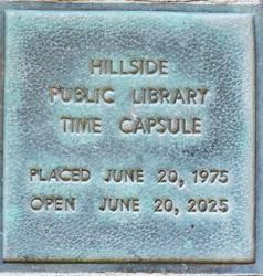 Hillside Public Library time capsule plaque